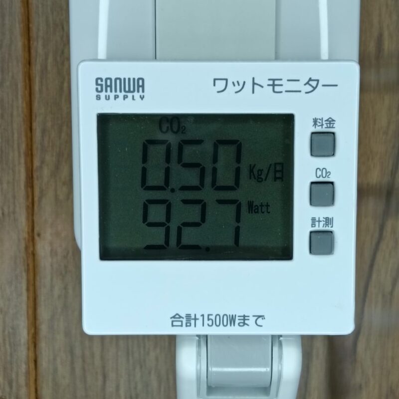 ワットモニターのCO₂ボタンで表示される一日のCO₂排出量