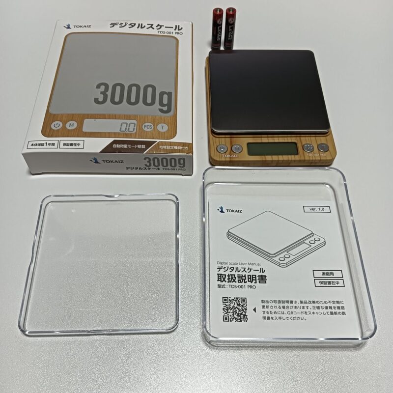 TOKAIZ デジタルスケール TDS-001 PROの付属品。