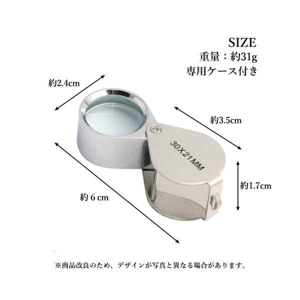 30倍ルーペ(拡大鏡)のサイズ。